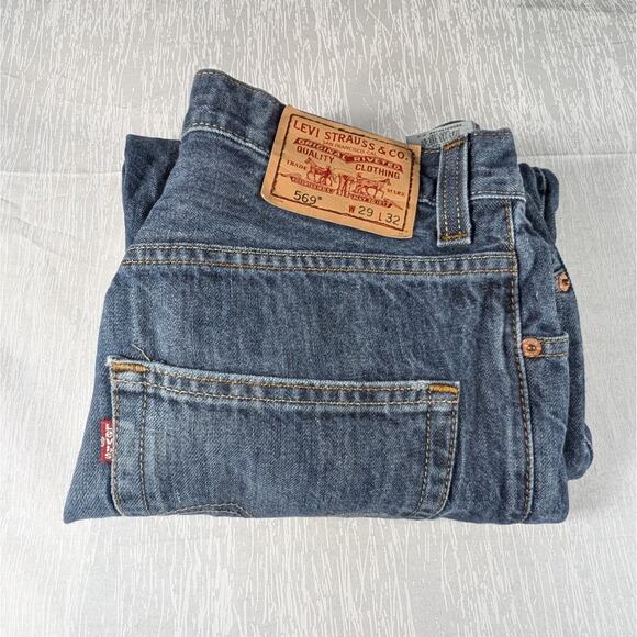 Levi’s 569 Loose Straight Men's 29x32 (Actual 29x28) Medium Wash Denim Jeans - Picture 1 of 8